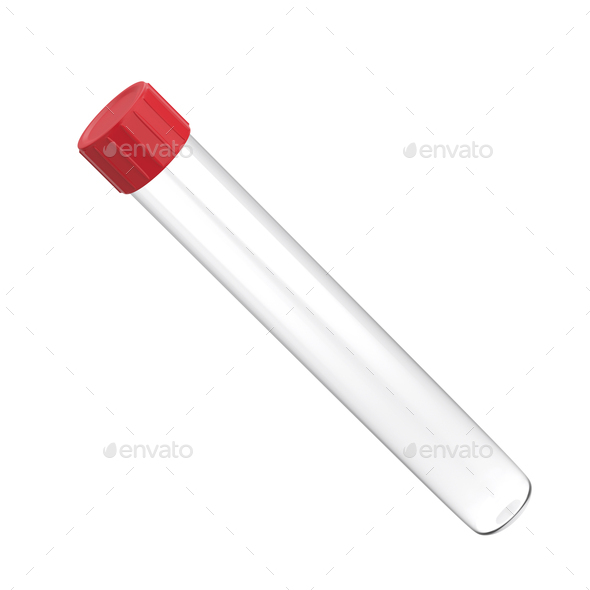Test tube with red cap Stock Photo by magraphics PhotoDune